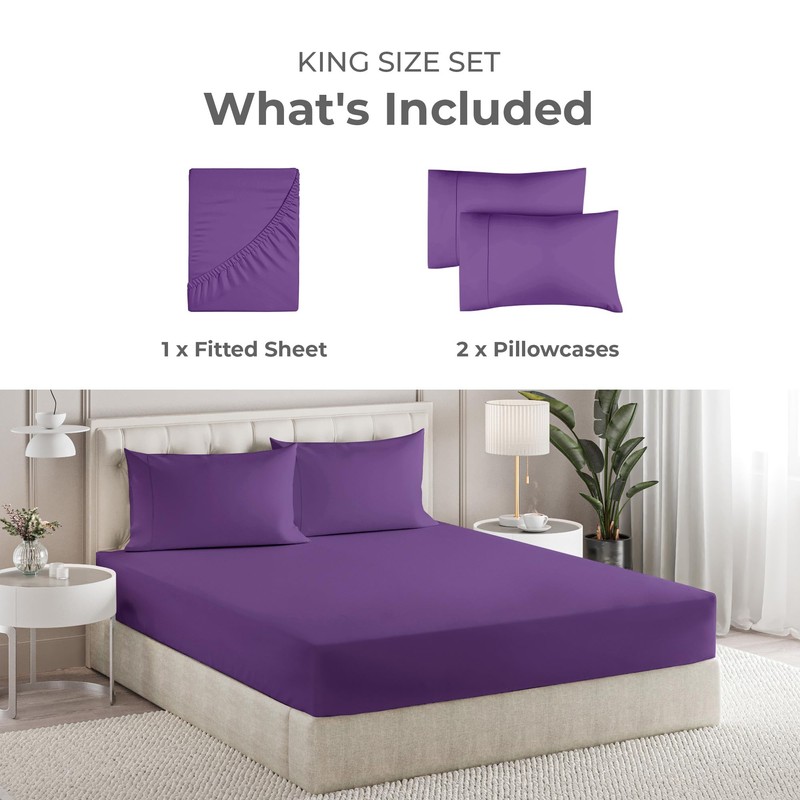 Sleepy Town King Size Bed Sheets - 3 Piece -
