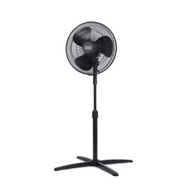 BLACK+DECKER 16-Inch Pedestal Fan, BFP16MXB, Oscillating Fan for Home and Office, Standing Fan with 3 Speed Settings, Height Adjustable with Adjustable Head Tilt, Black