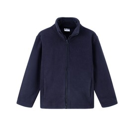 Noomelfish Girls Full Zip Soft Polar Fleece Jacket Outerwear Coat With Pockets, Navy Blue, Size 11-12 Years