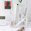 Trasylph Acrylic Pen Holder with 3 Compartments, Acrylic Cosmetic Brushes