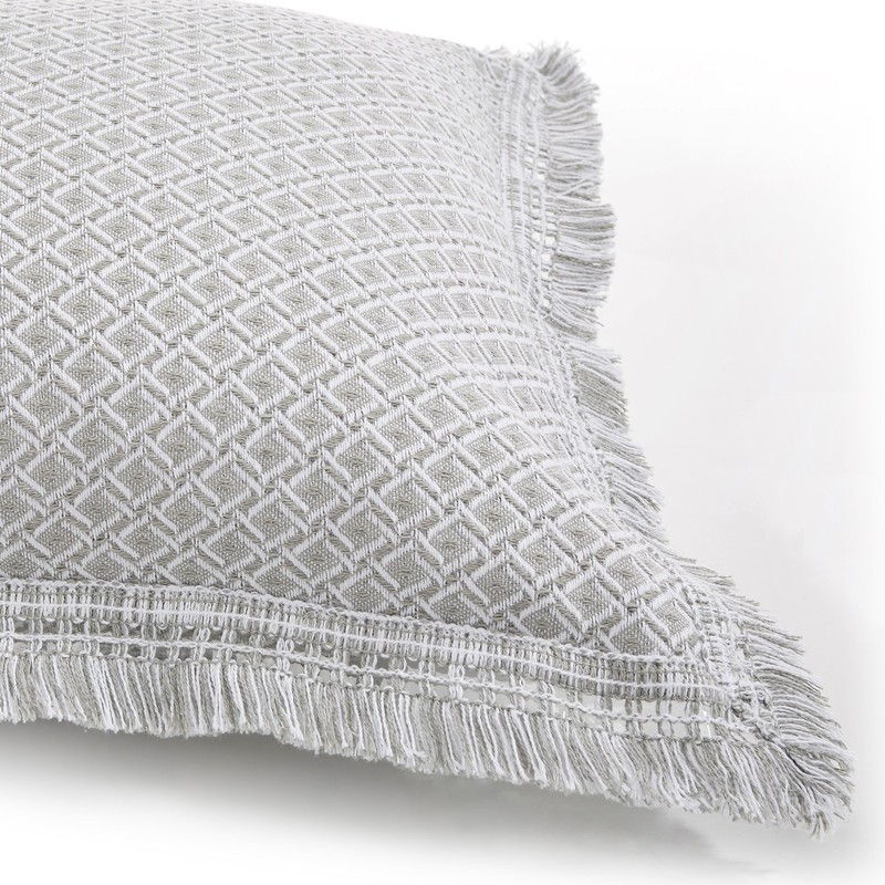 LaMont Home Woven Jacquard Standard Sham, Grey/White