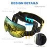 SH HORVATH HD Ski Snowboard Goggles, Magnetic HD Mirrored Lens