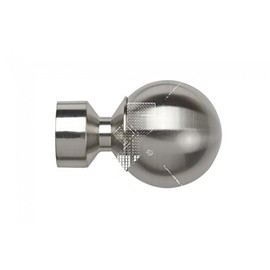 SPEEDY 28 mm Poles Apart Ball Finial (Vista), Pack of 2, Satin Silver