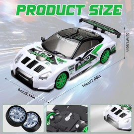 Gobesty Remote Controlled Car from 6 Years, 1:24 RC Drift Car, 15 km/h 4WD Remote Controlled Racing Car with Work Lights, 2.4 GHz Toy Car, RC Car, Gifts for Children and Adults