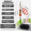 JasCherry Sequins Spinner Fishing Lures Kit, Lifelike Rotating Metal Fish