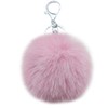 MMQXWZG 2 Pieces Pom Pom Keychain Artificial Rabbit Fur Puff