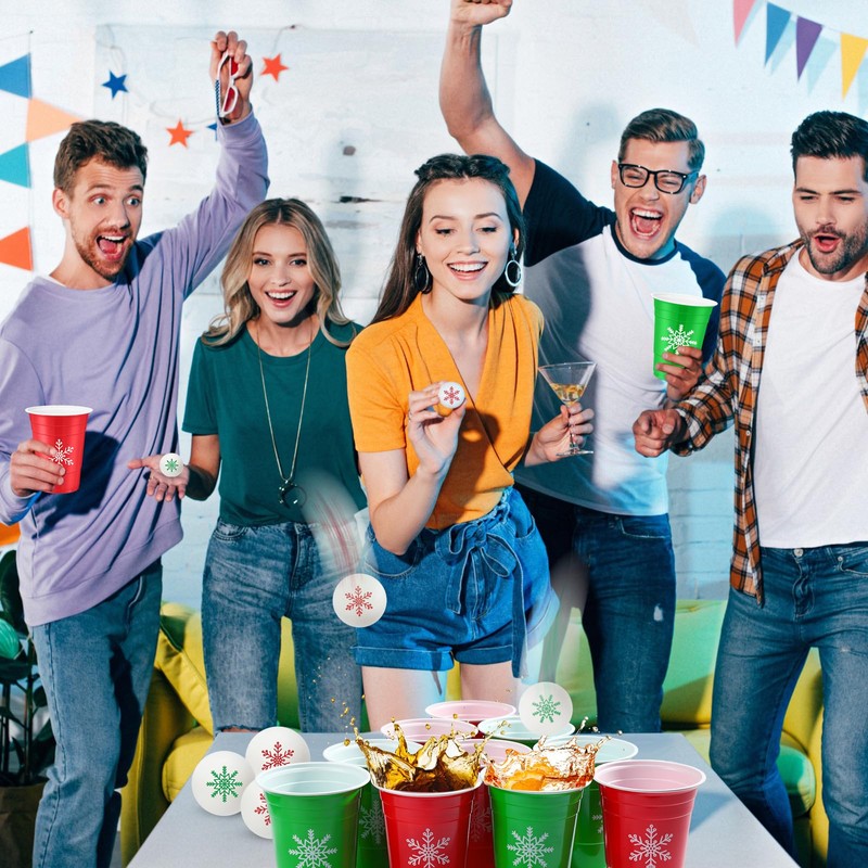 VioraWhite 22 Pcs Christmas Game Supplies Set 16 oz Plastic