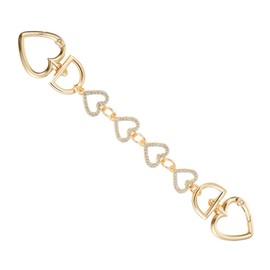 Heart Bag Extender Chain, Metal Purse Strap Extender Stylish Strap Replacement Bag Charms Purse Decorations Bags Accessories for Women Handbags Wallet Crossbody Shoulder Bags (Gold)