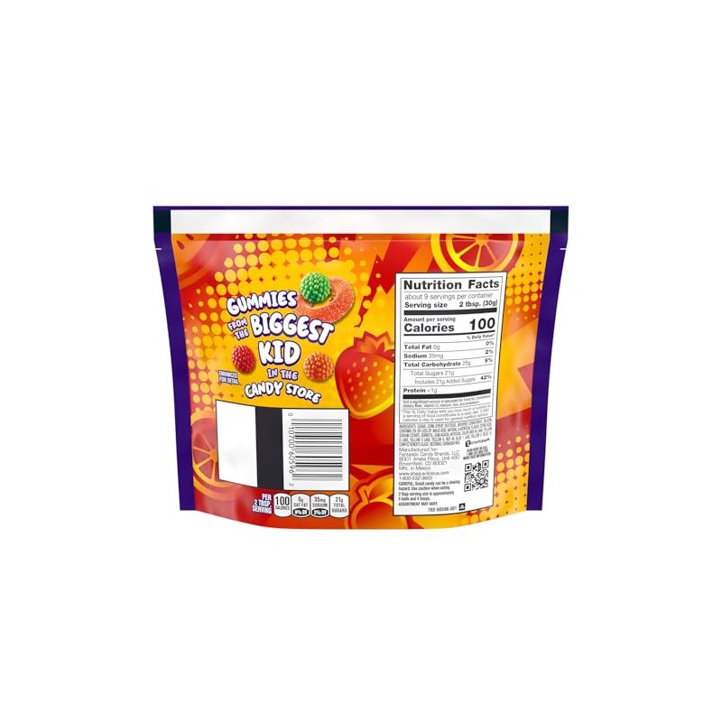 SHAQ-A-LICIOUS SLAMS Assorted Fruit Flavored Chewy, Candy Bag, 9.8 oz