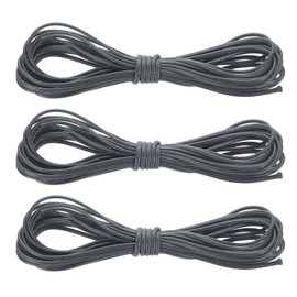 sourcing map 3Pcs Waxed Polyester Cord, 5.5 Yard 2mm Wax Bead Thread String Beading Cord String for Braiding Bracelets Necklace Jewelry Making, Dark Gray