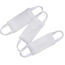 PONY DANCE Baby Door Latch Cover Closer - Nursery Door Silencer with Strong Elastic Straps, Thick Solid Cushion for Noise Reduction, Prevents Slamming, 3 Pieces, 4W x 2L Inches, Greyish White