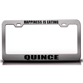 Custom Brother - Happiness is Eating Quince Food Vegetable Fruit Metal Car SUV Truck License Plate Frame Ch c5
