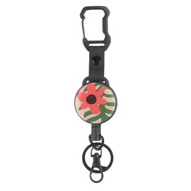 DELSWIN Badge Holder Retractable Clip - Double Sided Pattern Retractable Keychain, Cute Badge Reels for RN Nurse Teacher Student Office Women [Pink Flower]