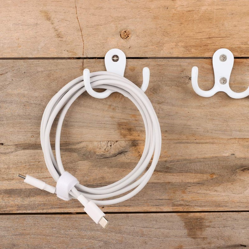 Umsole 10 Pieces Double Prong Robe Coat Hook Retro Cloth