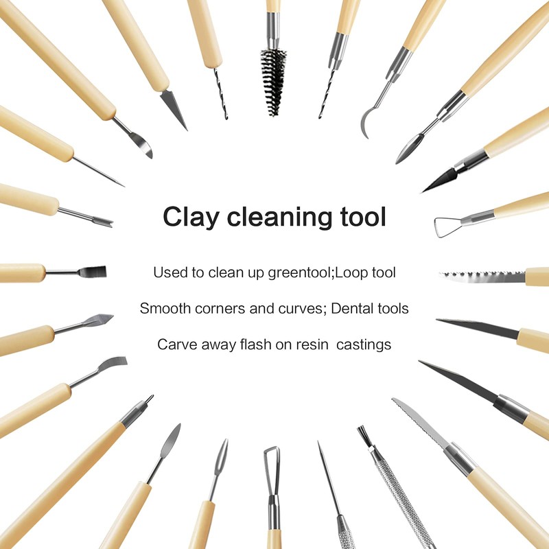 46 Pieces Pottery Tool Set Modelling Tool Polymer Clay Tool