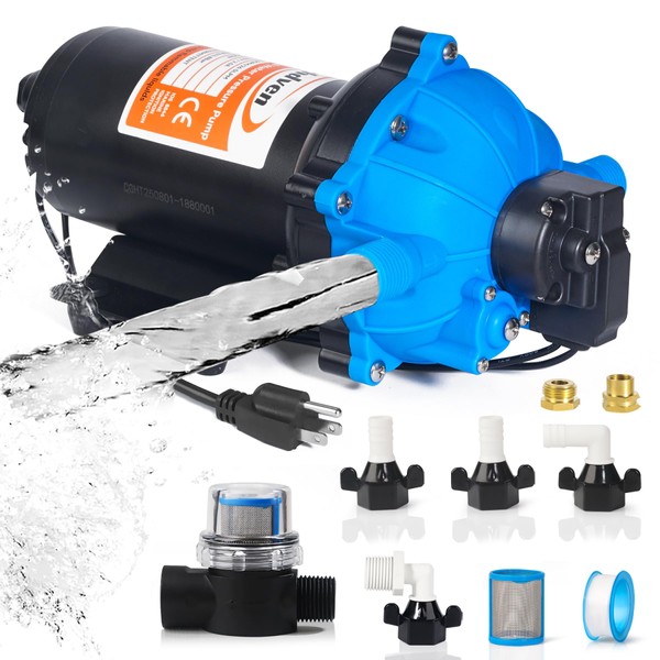 hzhdven 110V DC Fresh Water Pump, 7GPM 70PSI, Five Chamber