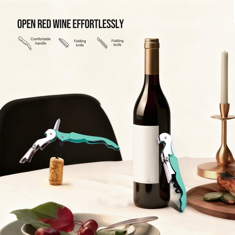Soft Velvet Touch Waiters Double Hinge Corkscrew Wine Key Bottle