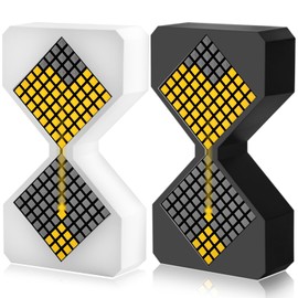 Digital Hourglass Timer for Kids, YEARBEIHAO 1-30 Minutes Sand Time Can Set Any Minute, A Sensory Toy for Relaxation, DIY Electronic Timer for Kitchen, Room Home Decor (Black+White)