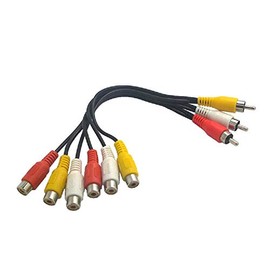 Wyvern Triple RCA Stereo Audio and Video Cable - Male to Dual Female/AV Splitter Composite 3 RCA Av Video Audio Cable 0.72 feet (22cm) Wv-av1to2-22