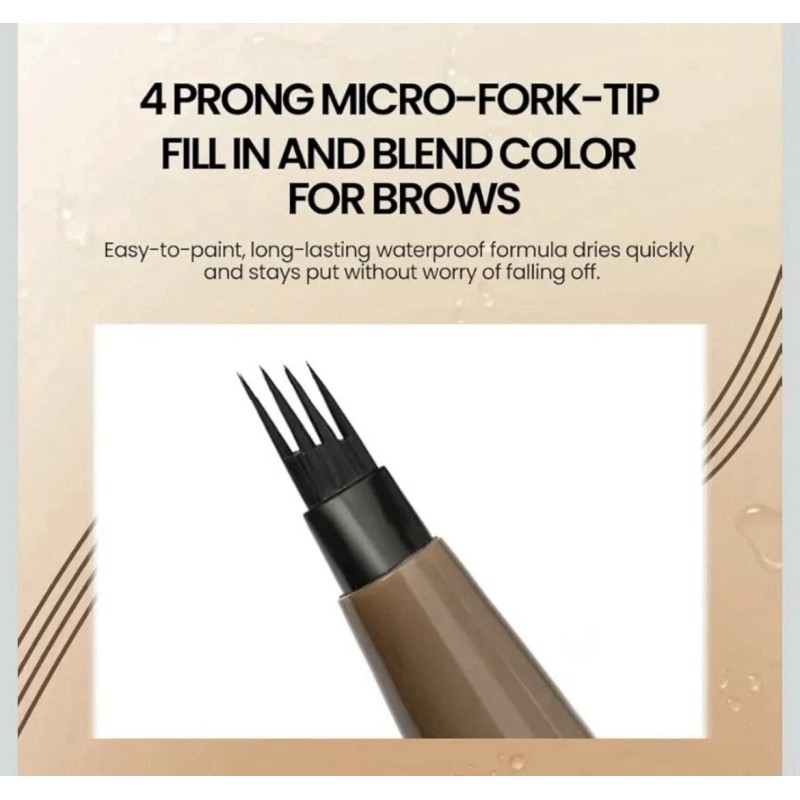 Suake 2Pcs Medium Dark Brown Microblading Eyebrow Pen Waterproof, #01