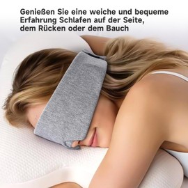 Umisleep Schlafmaske, Premium-Modal-Baumwolle, Lichtblockierend, Bequemes Konturdesign, Verstellbare Einheitsgröße Long Cotton,Grau