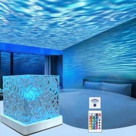FineLiMoLa Ocean Wave Galaxy Projector,16 Colors Aurora Night Light with Remote