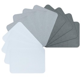 WILDREEDS Premium Quality Fabric Iron on Repair Patches 100% Cotton Iron on Patches for Clothing Inside & Outside Strongest Glue 3" by 4-1/4" (7.5 cm x 10.5 cm)-White/Grey/Dark Grey