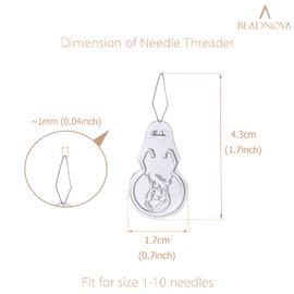 BEADNOVA Embroidery Needle Threader Tool 50pcs Aluminum Sewing Machine Needle Threader for Hand Sewing Cross Stitch Craft Knitting Quilting (50pcs)