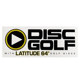 Latitude 64 Play Disc Golf Sticker - 5-1/2" x 2-1/4" - White