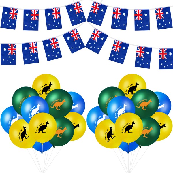 Australian Party Decorations Set, Including 24 Pcs Kangaroo Balloons Australia