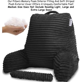 Homie Reading Pillow with Wrist Support, Has Arm Rests, and Back Support for Bed Rest, Lounging, Reading, Working on Laptop, Watching TV (Black)