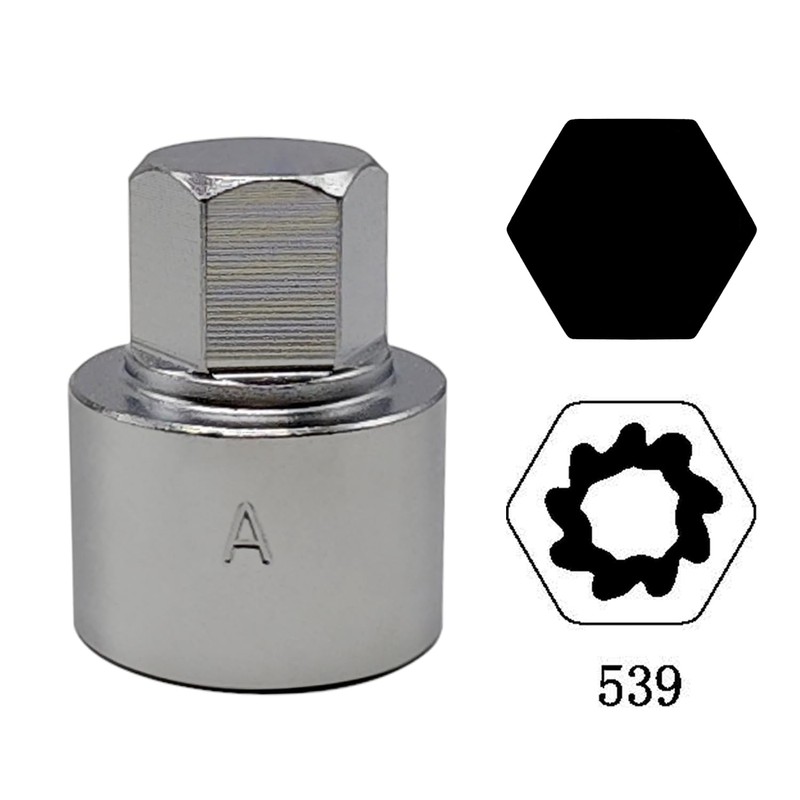 JEUCLEL 539 Wheel Locking Nut Key Compatible with VW VAG