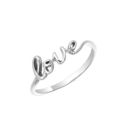 Boma Jewelry Sterling Silver Love Script Ring, Size 5