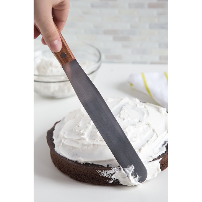 Fox Run Icing Spatula, 8" Flat Decorating Spatula, Stainless Steel