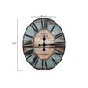 Creative Co-Op Oval Turquoise Wood Wall Clock