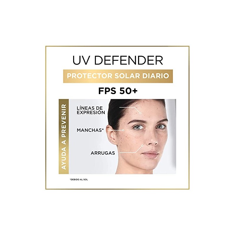 Loreal Paris Uv Defender bloqueador solar Fluido Invisible FPS 50
