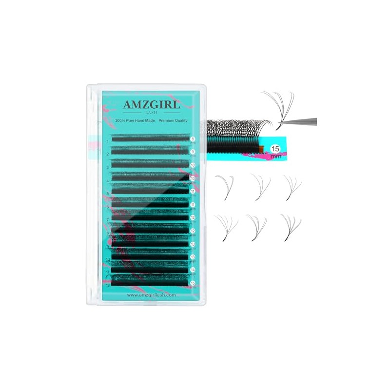 Cashmere Volume Eyelashes, 6DW Prefabricated Eyelash Extension, Fast Blooming Volume