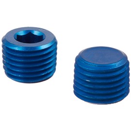 Aeroquip Fitting, Plug, 1/4 in NPT, Allen Head, Aluminum, Blue Anodized, Pair