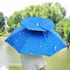 Double Layer Umbrella Hat Women Men Folding Sun Rain Cap