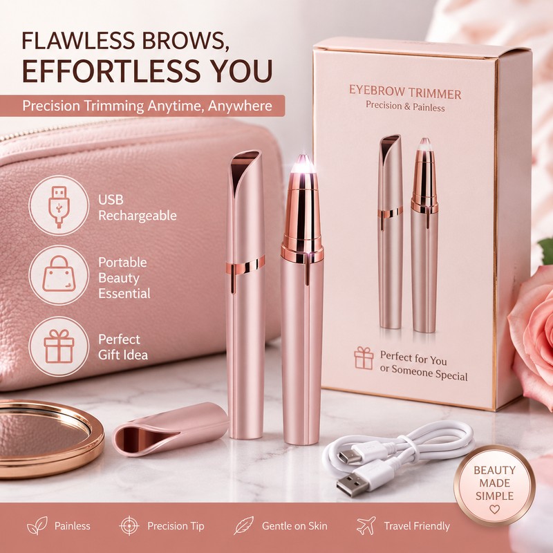 Electric Eyebrow Trimmer for Facial Hair Removal – USB Rechargeable