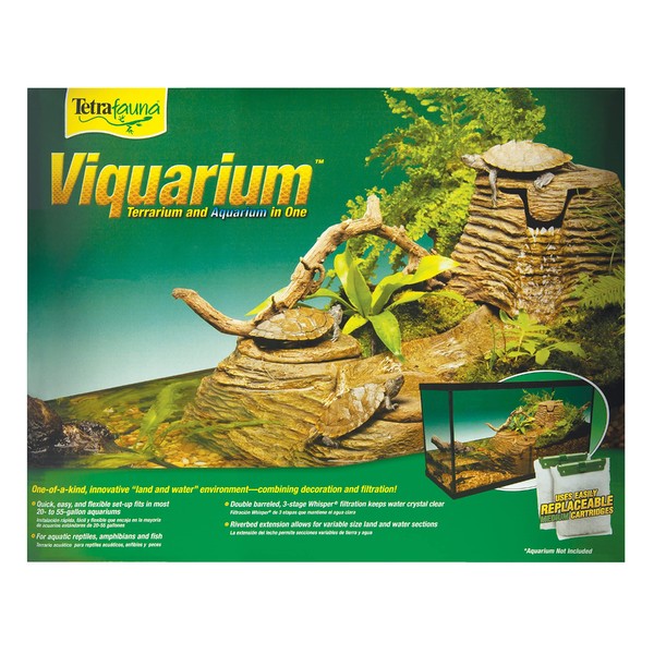 TetraFauna Viqaquarium, All-In-One Terrarium And aquarium, Ideal For Aquatic Reptiles