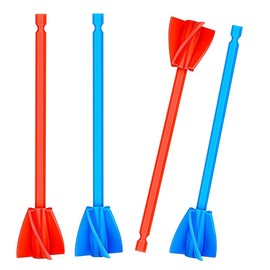 4pcs Paint Mixing Paddle Drill Paint Mixer Paint Mixer Mortar Mixing Paddle Ideal for Household/Construction Sites (2 Red + 2 Blue)
