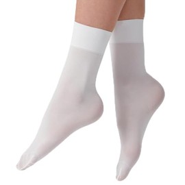 REEVE 3 X Pairs Ballet Socks - 60 Denier tight socks for both children and adults - Travel Women Socks, Tailored for Dancers (White, 4-7)