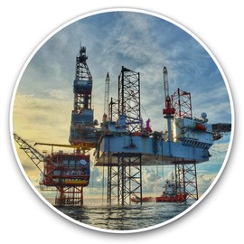 Vinyl Stickers (Set of 2) 25cm - Offshore Gas Oil Platform #15671