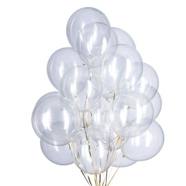 12 Inch Balloons Transparent Helium Pack of 50 Transparent Latex Balloons Diameter 30 cm for Wedding Valentine's Day Birthday Christening Communion Party Decoration
