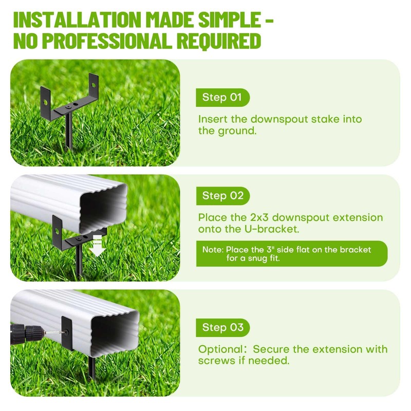 Rolitwils Heavy Duty Adjustable Downspout Brackets - 4 Pack Rust-Proof