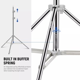NEEWER Upgraded 75''Foldable Light Tripod Stand Stainless Steel Spring Loaded