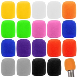 20 Set Shakeproof Colorful Microphone Foam Windscreen Covers, Sponge Handheld Microphone Cover, for KTV, Interview, Recording Studio, Performance, Speech