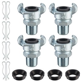 Therwen 4 Sets 3/4 Inch Chicago Air Fittings Npt Iron Air Hose Fitting 2 Lug ...