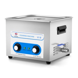JIEJING 15L Ultrasonic Parts Cleaner Knob Control 40kHz Heated Jewelry Cleaner Ultrasonic Machine (Basket Included)